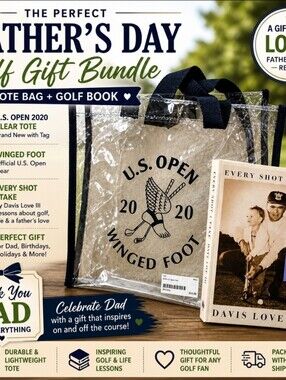 Father’s Day Golf Gift Bundle – Tote + Book Set ⛳